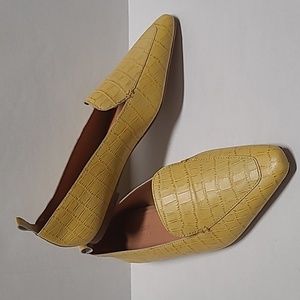 ASOS Yellow Croc-Embossed Loafers